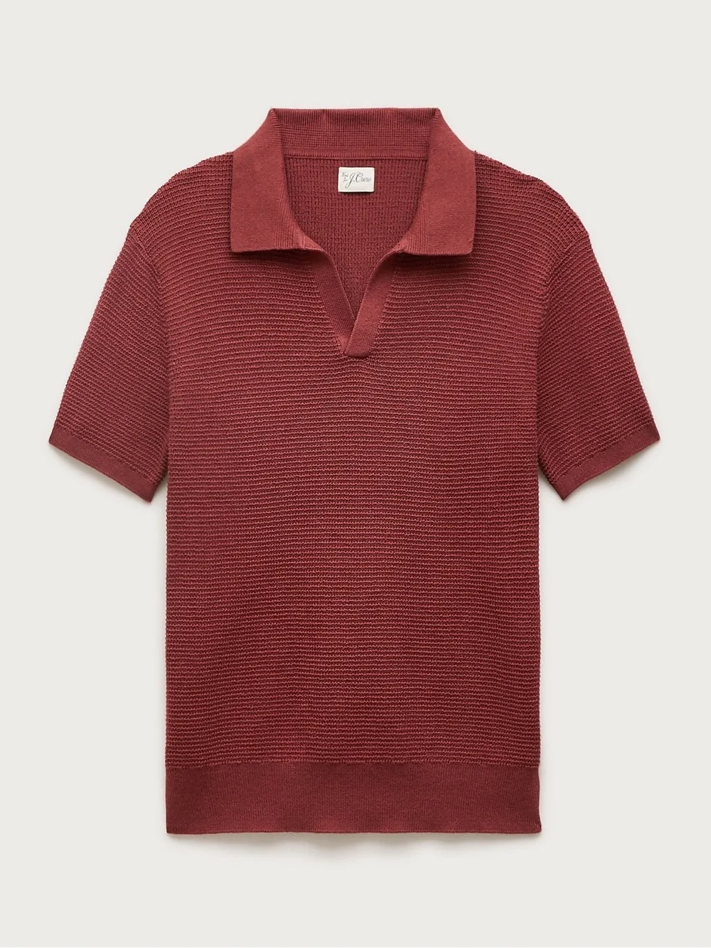 J. Crew men’s XXL Waffle Knit Johnny-Collar NWT Mahogany Short sleeve Shirt